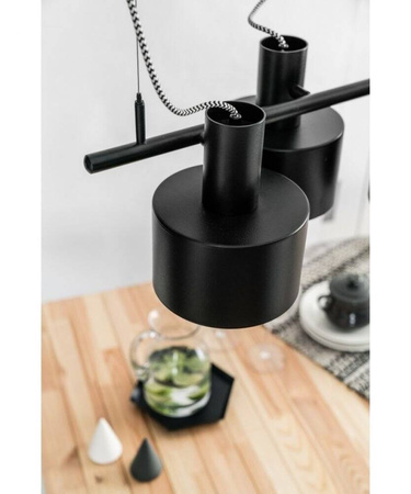 Lampa wisząca Enkel 4 z oplotem poliestrowym czarnym (EN4422P0) - Ummo