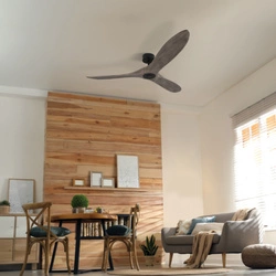 Wentylator sufitowy 55W w kolorze kawy z drewnianymi łopatkami i pilotem (20259 Zambelis)