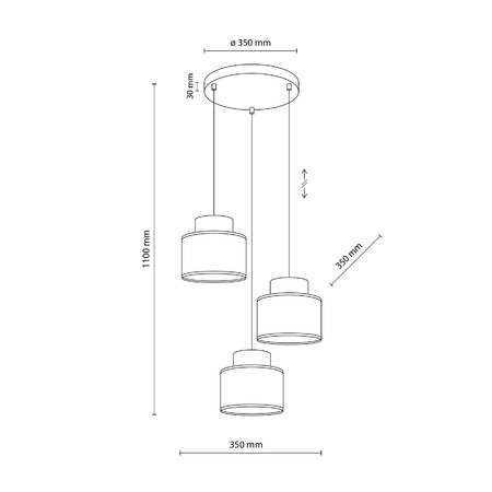 Kaskadowa lampa wisząca DUO JUTA MIX 3 KOŁO (2759) - TK Lighting