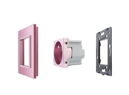 Gniazdo z bolcem 230V 16A ze złotym panelem szklanym (VL-W01FR-63) LIVOLO