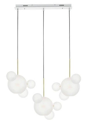 MOOSEE lampa wisząca CAPRI LINE 3 złota / biała - 180 LED, aluminium, szkło (MSE1501100546) - Moosee