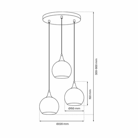 Lampa wisząca MONTE GOLD 3xE27 (MLP8403) - Milagro