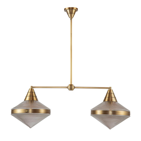 Lampa wyspowa Willard - 2 źródła światła - Vintage mosiądz (QN-WILLARD-LP2-VBS-PG) - Quintiesse