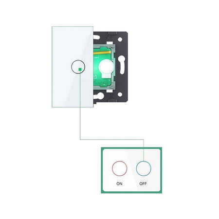 Włącznik dotykowy pojedynczy niskonapięciowy 12V DC z niebieskim panelem szklanym (VL-C701C-69) LIVOLO