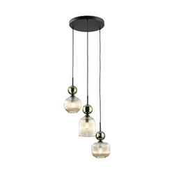SOPHIA GREEN COGNAC LAMPA WISZĄCA 3XE14 (11148) - TK Lighting