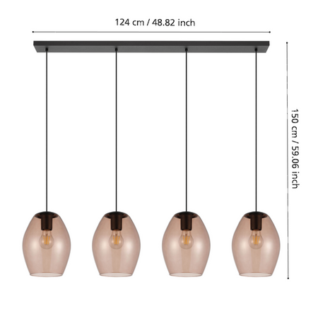 Lampa wisząca ESTANYS 1 czarna (390162) - EGLO