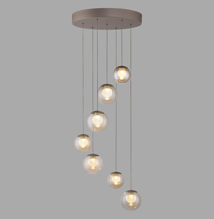 Kaskadowa lampa na pilota, z regulacją światła i wysokości BRĄZOWA (2587-97) - Paul Neuhaus