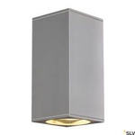 BIG THEO, lampa ścienna outdoor, QPAR111, IP44, kwadratowa, up/down, srebrnoszara, maks. 150W (229574) - SLV