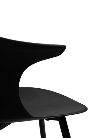 Krzesło BRAZO HIGH czarne  - polipropylen, metal (334-CPP3) - King Home