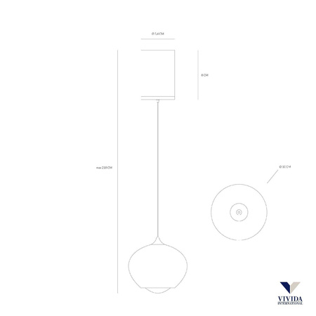 Lampa Wisząca SKYFALL Ø10 cm (0021.34) - Vivida