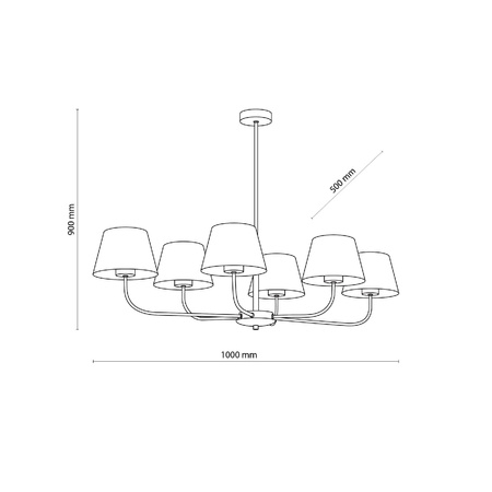 Żyrandol CHICAGO LINEN 6 PŁ (3999) - TK Lighting