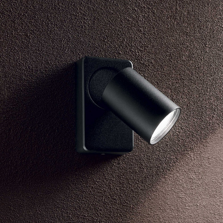 Lampa ścienna / Kinkiet RUDY Czarny (RUDY_AP1_ROUND_NERO) - Ideal Lux