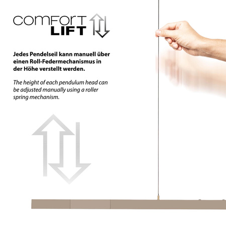 Rozsuwana i regulowana lampa wisząca ADRIANA COMFORT LIFT MOSIĄDZ (2598-97) - Paul Neuhaus
