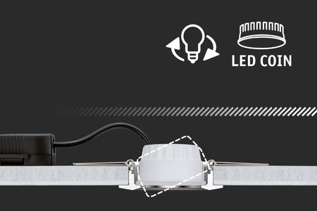 Zestaw oprawa do wbudowania LANATI COIN LED 3X 6W 470lm 84mm 2700K IP20 230V drewno / aluminium /czarny (PL92239) - PAULMANN