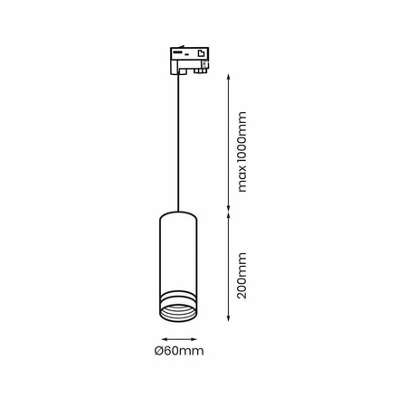 Pipe Ring Track Pendant Light White 1xGU10 - 3 Circuit (ML7674) - Eko-Light