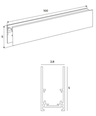 MAXLIGHT MT0018 SZYNA MAGNETYCZNA GŁĘBOKA, NATYNKOWA, 1 METR, BIAŁA