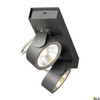 KALU, lampa ścienna i sufitowa, dwupunktowa, LED, 3000K, czarna, 60° (1000129) - SLV