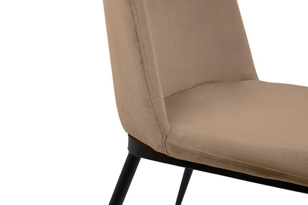 Krzesło DIEGO khaki / beżowe - welur,     podstawa czarno złota (KH1201100122.32) - King Home