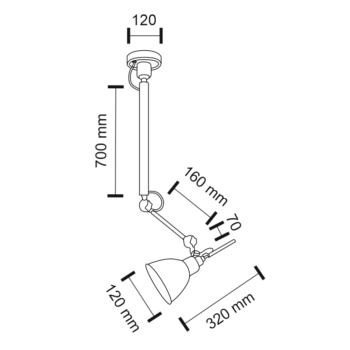 Lampa wisząca DAISEN (czarny) (5623) - Shilo