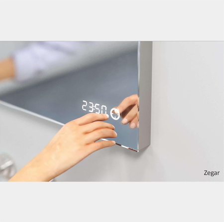 Lustro okrągłe ANDREA w ramie na skórzanym pasku - MCJ