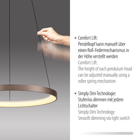 HOOP LAMPA WISZĄCA KAWOWY (2851-36) - Paul Neuhaus