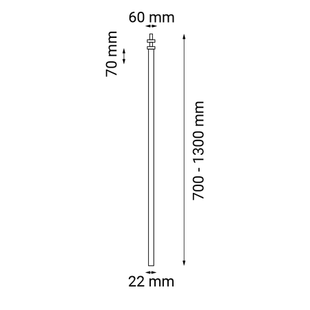 Lampa wpuszczana alha T - Czarna (700 mm)   (9000) - Dohar