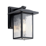 Mała latarnia naścienna Cappanna - 1 źródło światła - Strukturalna czerń (KL-CAPPANNA-S-BKT) - Elstead Lighting