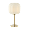 TABLE LAMP E27 MAX 40W GLASS MATERIAL WHITE & BRASS ON OFF SWITCH (20252 Zambelis) - Zambelis