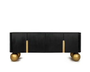 MaMaison szafka RTV ORGANIC czarna /      złota / drewno (MM001501100327) - MaMaison