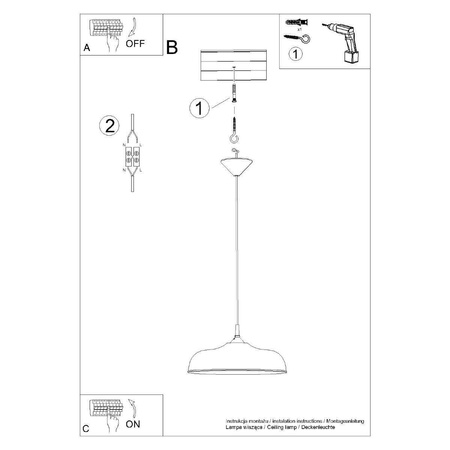 Lampa wisząca GINA biała (SL.1329) - Sollux Lighting