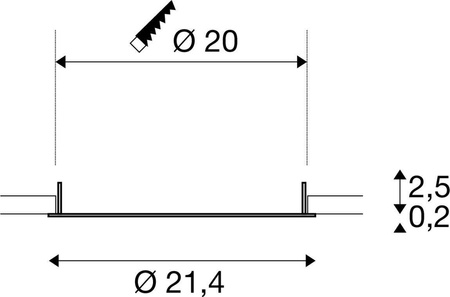 DOWNLIGHT V 200, osłona płaska biała (1007484) - SLV