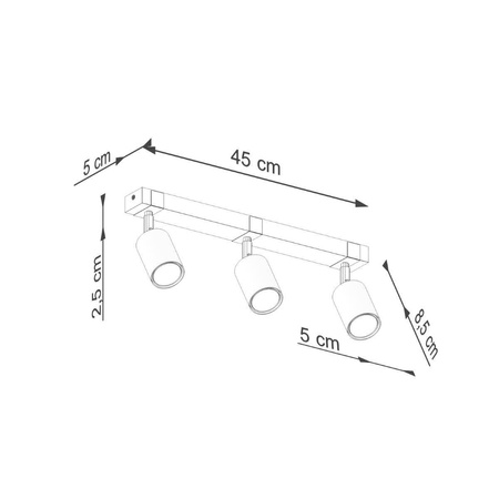 Plafon FAGER 3 czarny (SL.1345) - Sollux Lighting