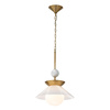 Średnia lampa wisząca Saucer - 1 źródło światła - Postarzany mosiądz (QN-SAUCER-1P-M-AB-OPAL) - Quintiesse