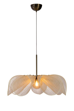 STYRKA Pendant 1L 75cm Beige/Antique Brass/Amber (108661) Markslojd