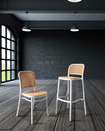 Krzesło barowe WICKY białe (KH010100246) - King Home