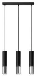 Lampa wisząca LOOPEZ 3L czarny/chrom (SL.0942) - Sollux