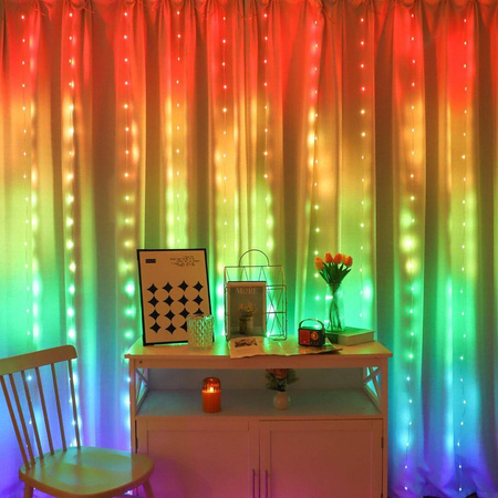 Kolorowa Kurtyna świetlna Wizard Pchełka 3*3m 300LED RGB (EK1388) - Eko-Light