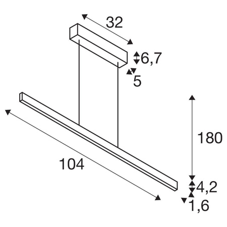 Lampa wisząca  ONE LINEAR 100 PHASE up/down (1006186) - SLV