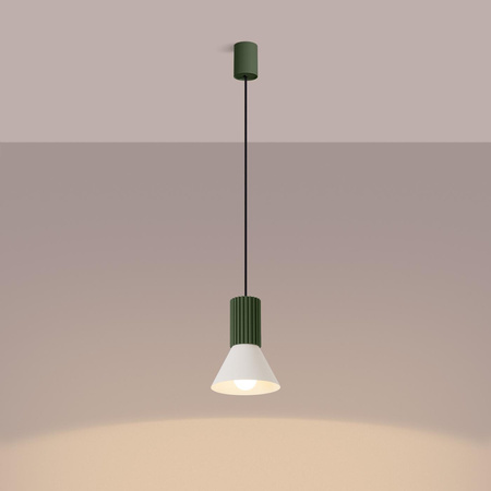 Lampa wisząca ESTRIA 1 beżowa/zielona oliwka (SL.1872) - Sollux Lighting