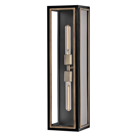 Latarnia naścienna Shaw - 2 źródła światła - Czarny, oksydowany brąz (QN-SHAW-2M-BK) - Quintiesse