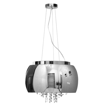 Lampa Szklana Stalowy drobne korale 40cm - DomenoLED