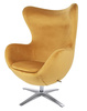 Fotel EGG SZEROKI VELVET musztardowy (KH0101009563) - King Home