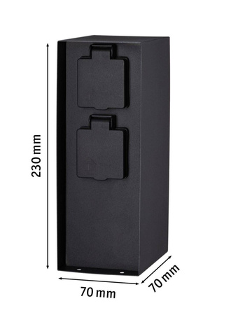 Zewnętrzna kolumna zasilajaca RIO 2GN. 230V IP44 stal szlachetna / antracyt (PL94657) - PAULMANN