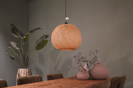 Lampa wisząca Boho kula bambusowa 46x46x143cm (55858-017) - DIJK