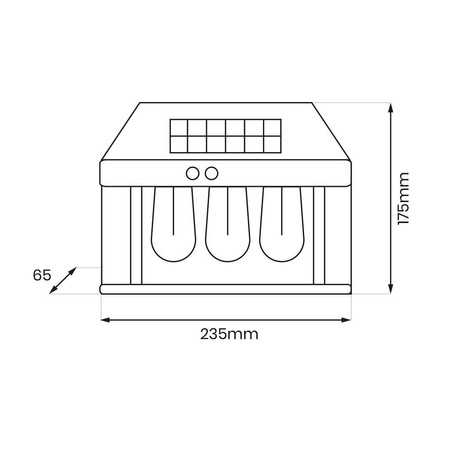 Kinkiet Solarny z czujnikiem ruchu Filo Potrójny 3000K (EKO0727) - Eko-Light