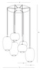 PENDANT LIGHT 6XG9 SMOKED GLASS -GOLD MATT (22147 Zambelis) - Zambelis