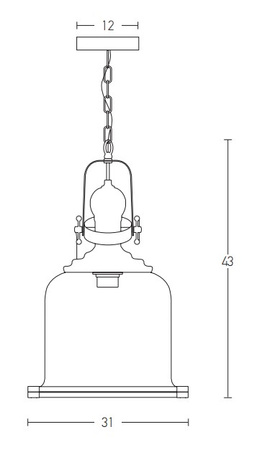 PENDANT 1L GLASS-METAL BRONZE (16106 Zambelis) - Zambelis
