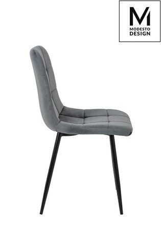 MODESTO krzesło CARLO ciemny szary - welur, metal (J-06.GREY) - Modesto Design