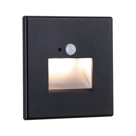 Oprawa przyschodowa EDGE LED czujnik ruchu i zmierzchu kwadrat 1x1,2W 120lm 2700K 230V czarny matowy / tworzywo sztuczne (PL93135) - PAULMANN