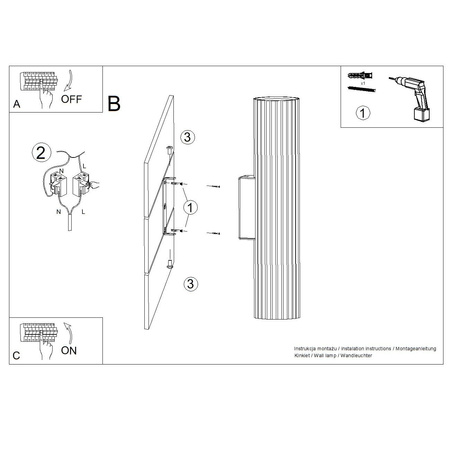 Kinkiet  ze ściemniaczem Push Dimm/DALI2 IVAR biały LED 3000K (TH.574) - Thoro Lighting